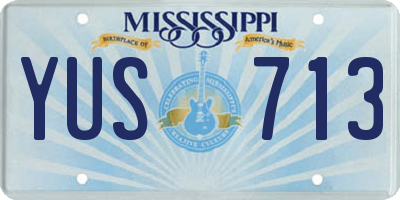MS license plate YUS713