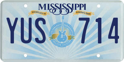 MS license plate YUS714