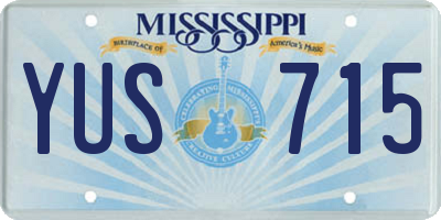 MS license plate YUS715