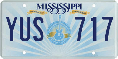 MS license plate YUS717