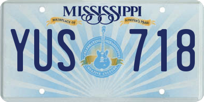 MS license plate YUS718