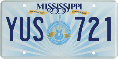 MS license plate YUS721