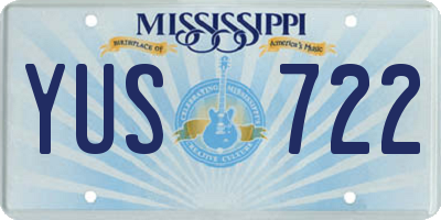 MS license plate YUS722