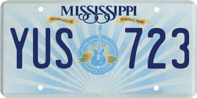 MS license plate YUS723