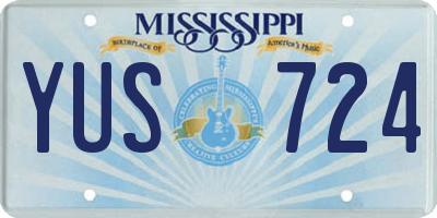 MS license plate YUS724