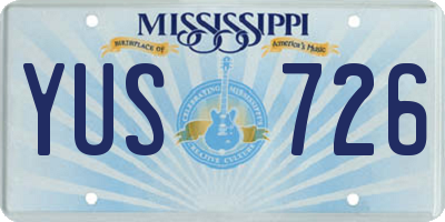 MS license plate YUS726