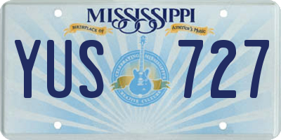 MS license plate YUS727