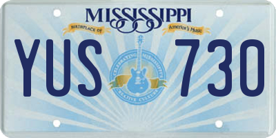 MS license plate YUS730