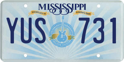MS license plate YUS731