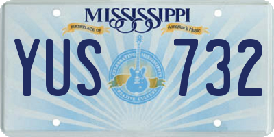 MS license plate YUS732