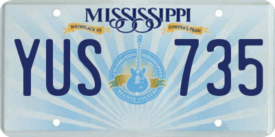 MS license plate YUS735