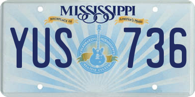 MS license plate YUS736