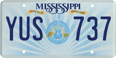 MS license plate YUS737