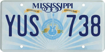MS license plate YUS738