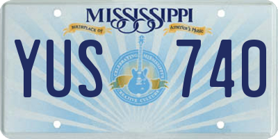 MS license plate YUS740