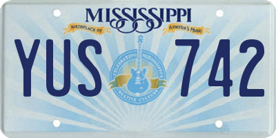 MS license plate YUS742