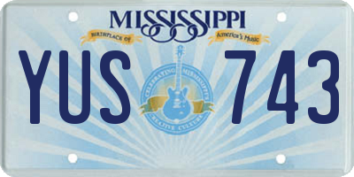 MS license plate YUS743