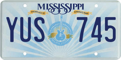 MS license plate YUS745