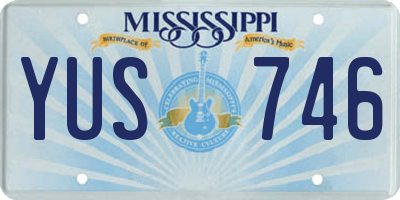 MS license plate YUS746
