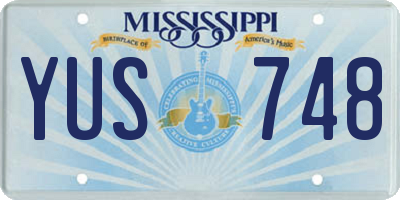 MS license plate YUS748