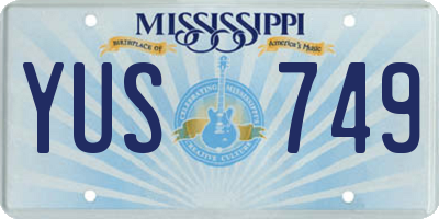 MS license plate YUS749