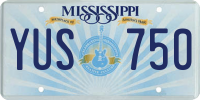 MS license plate YUS750