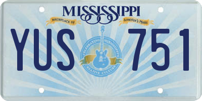 MS license plate YUS751