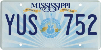MS license plate YUS752