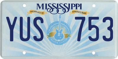 MS license plate YUS753