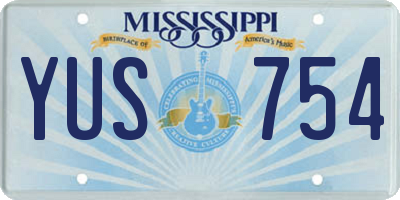 MS license plate YUS754