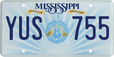 MS license plate YUS755