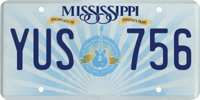 MS license plate YUS756