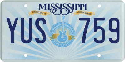 MS license plate YUS759