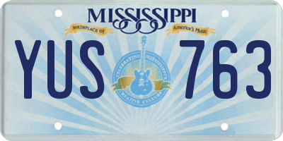 MS license plate YUS763
