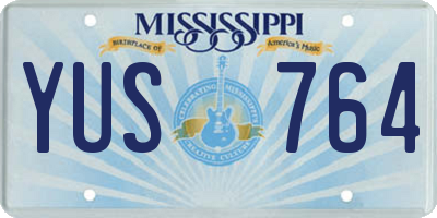 MS license plate YUS764