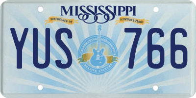 MS license plate YUS766
