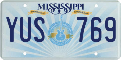 MS license plate YUS769