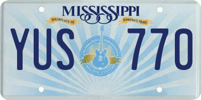 MS license plate YUS770