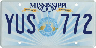 MS license plate YUS772