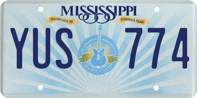 MS license plate YUS774