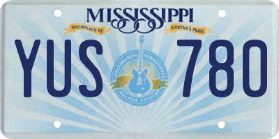MS license plate YUS780