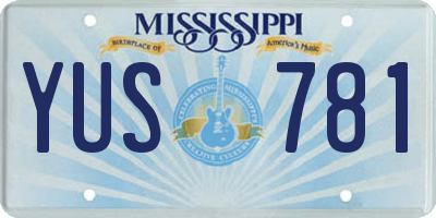 MS license plate YUS781
