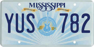MS license plate YUS782