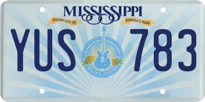 MS license plate YUS783