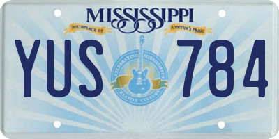 MS license plate YUS784