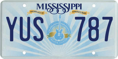 MS license plate YUS787