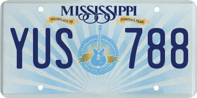 MS license plate YUS788