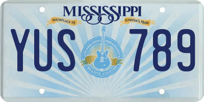 MS license plate YUS789