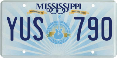 MS license plate YUS790