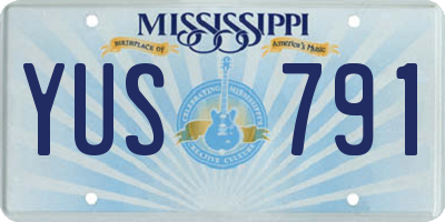 MS license plate YUS791